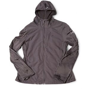 Under Armour Purple Fitted Cold Gear Hooded Zip Up Jacket Lightweight Size L